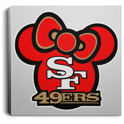 ArtichokeUSA Custom Design #51. Hello 49ers. SF 49ers/Hello Kitty Parody. TV Sports.  Square Canvas .75in Frame