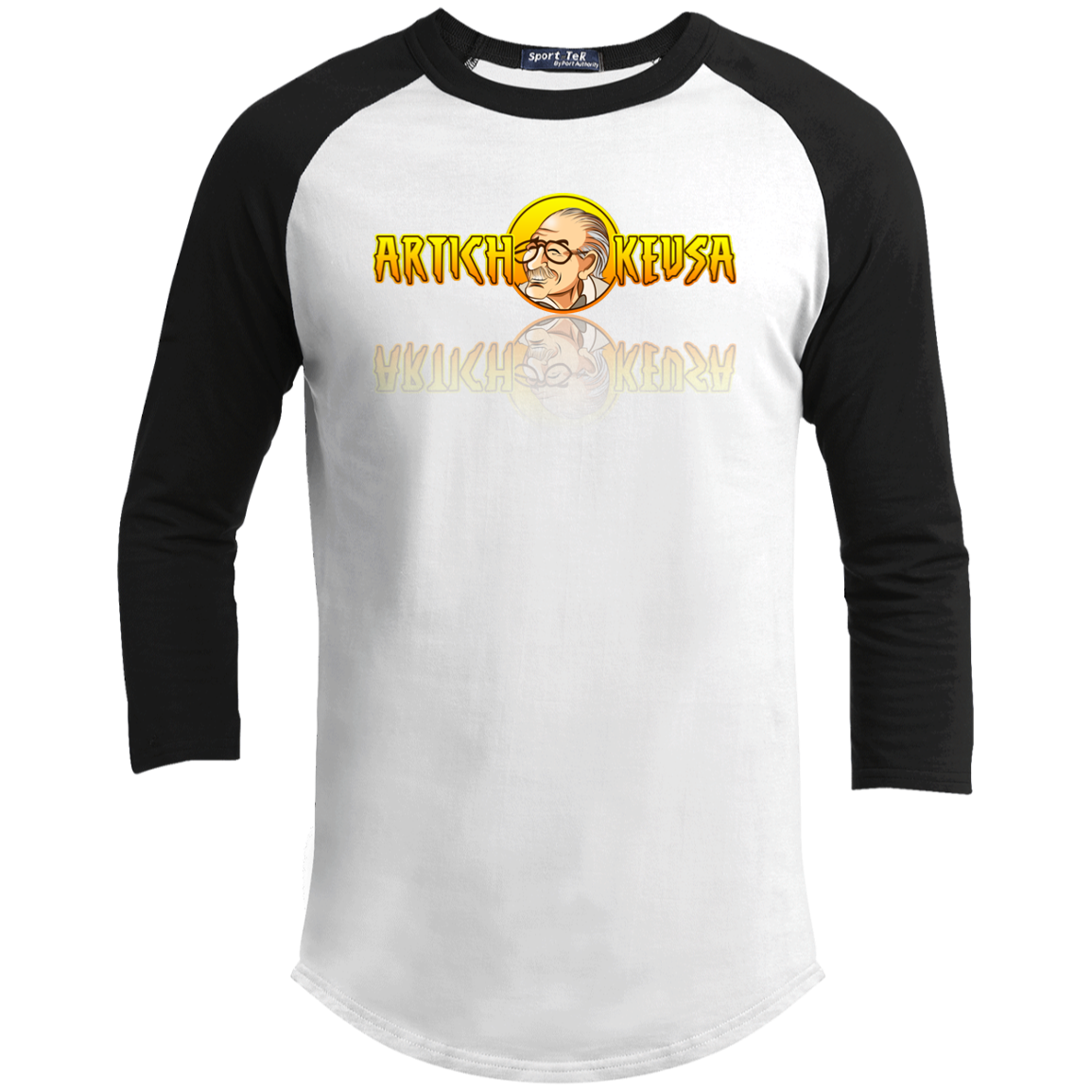 ArtichokeUSA Character and Font design. Stan Lee Thank You Fan Art. Let's Create Your Own Design Today. Youth 3/4 Raglan Sleeve Shirt