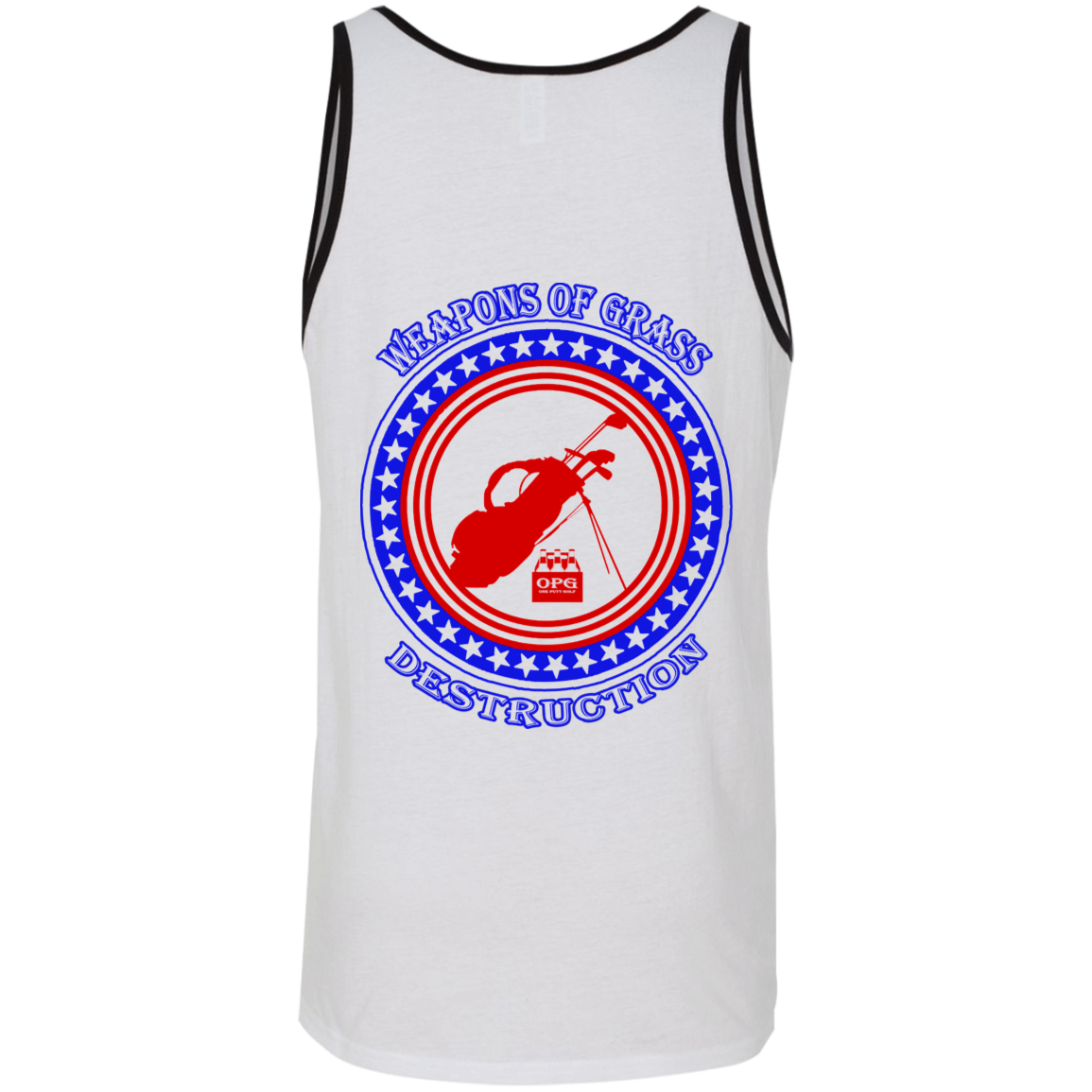 OPG Custom Design #18. Weapons of Grass Destruction. 2 Tone Tank 100% Combed and Ringspun Cotton