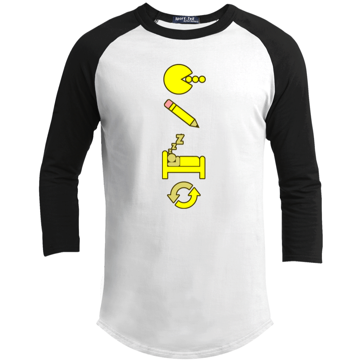 Artichoke Custom Design. Eat. Draw. Sleep. Repeat. Youth 3/4 Raglan Sleeve Shirt