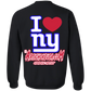 ArtichokeUSA Custom Design. I heart New York Giants. NY Giants Football Fan Art. Crewneck Pullover Sweatshirt