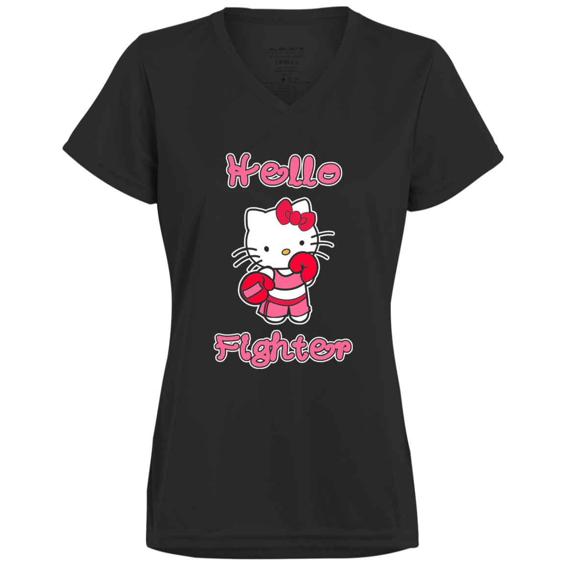 Artichoke Fight Gear Custom Design #11. Hello Fighter. Ladies’ Moisture-Wicking V-Neck Tee