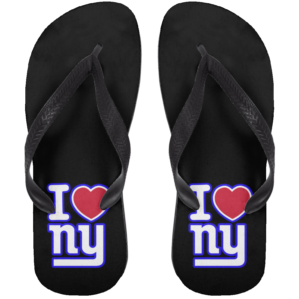 ArtichokeUSA Custom Design. I heart New York Giants. NY Giants Football Fan Art. Adult Flip Flops