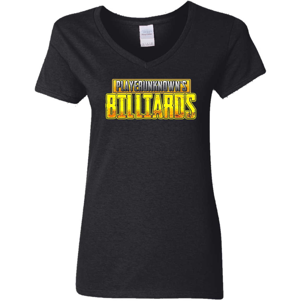 The GHOATS Custom Design. #27 PlayerUnknown's Billiards. PUBG Parody. Ladies' Basic V-Neck T-Shirt