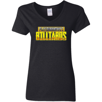 The GHOATS Custom Design. #27 PlayerUnknown's Billiards. PUBG Parody. Ladies' Basic V-Neck T-Shirt