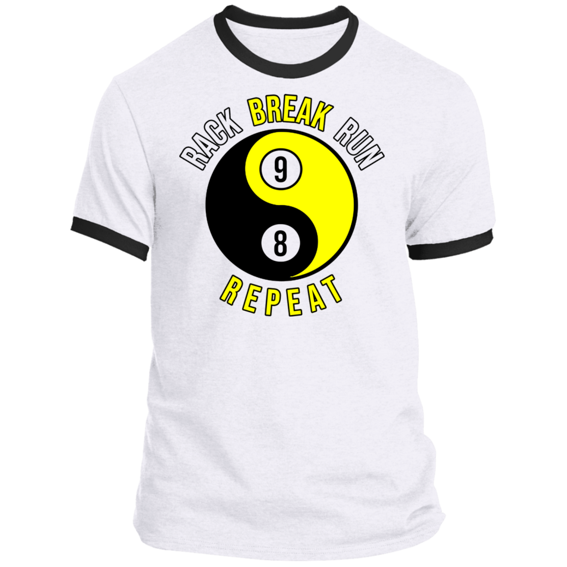 The GHOATS Custom Design #7. Rack Break Run Repeat. Ying Yang. Ringer Tee