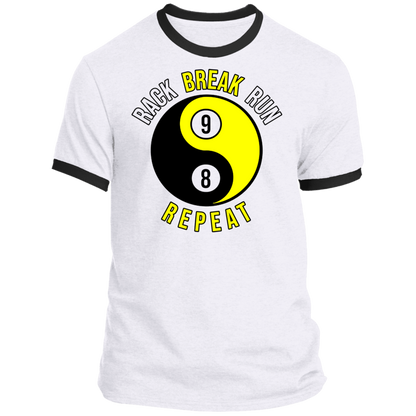 The GHOATS Custom Design #7. Rack Break Run Repeat. Ying Yang. Ringer Tee