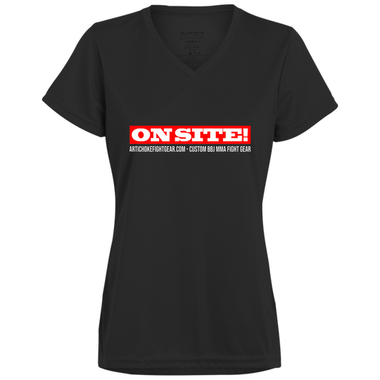 Artichoke Fight Gear Custom Design #14. ON SITE! Ladies’ Moisture-Wicking V-Neck Tee