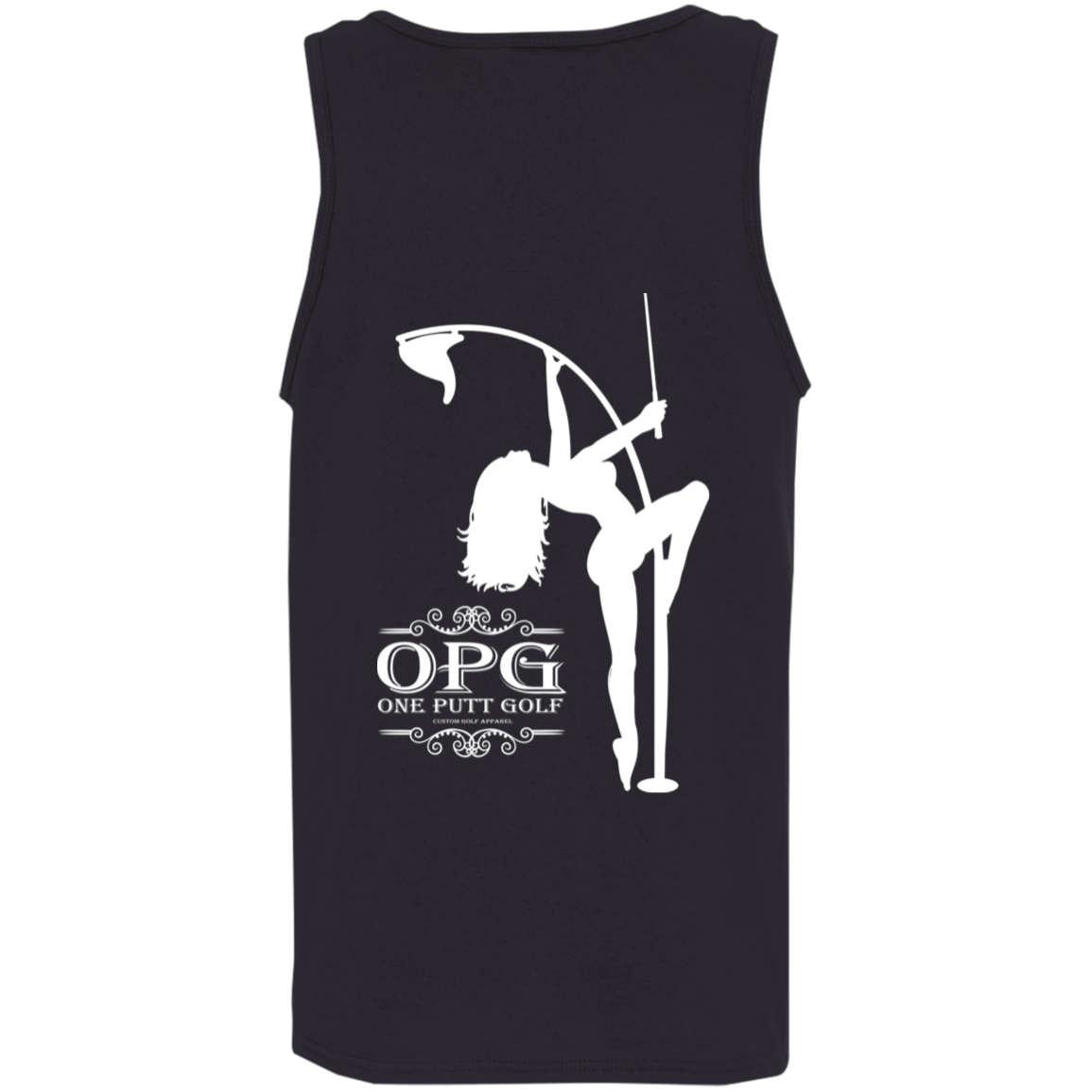 OPG Custom Design #10. Lady on Front / Flag Pole Dancer On Back. 100% Cotton Preshrunk Jersey Knit Tank Top