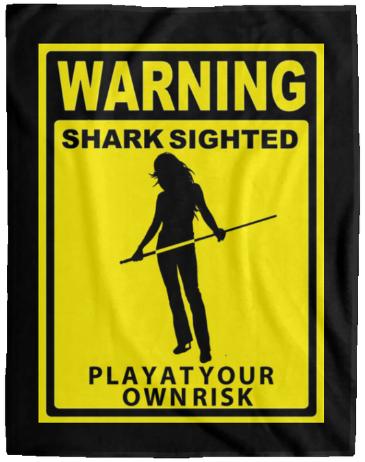 The GHOATS Custom Design. #34 Beware of Sharks. Play at Your Own Risk. (Ladies only version). Fleece Blanket - 60x80