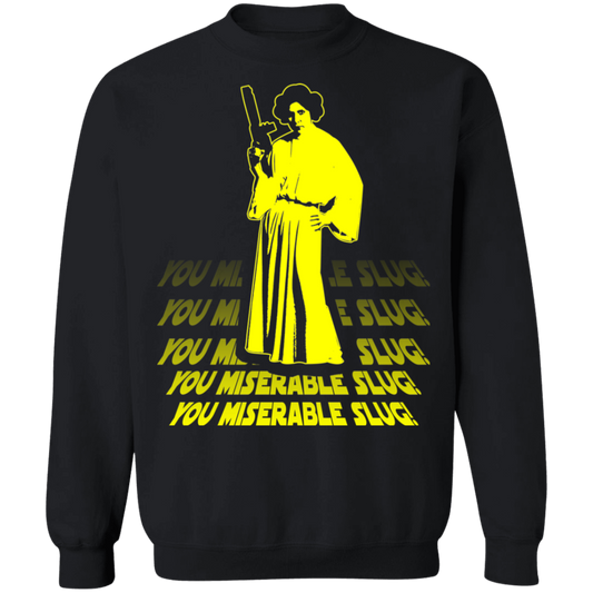 ArtichokeUSA Custom Design. You Miserable Slug. Carrie Fisher Tribute. Star Wars / Blues Brothers Fan Art. Parody. Crewneck Pullover Sweatshirt