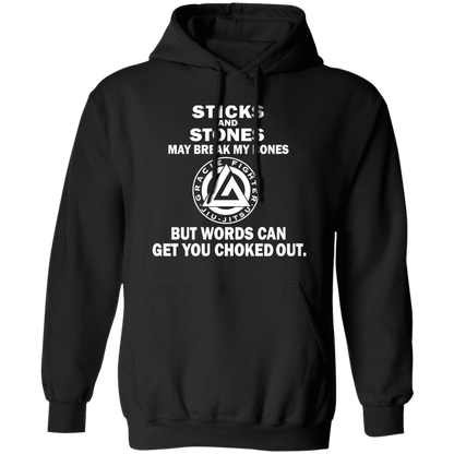 Artichoke Fight Gear Custom Design #19. Sticks and Stones. 50/50 Blend Pullover Hoodie