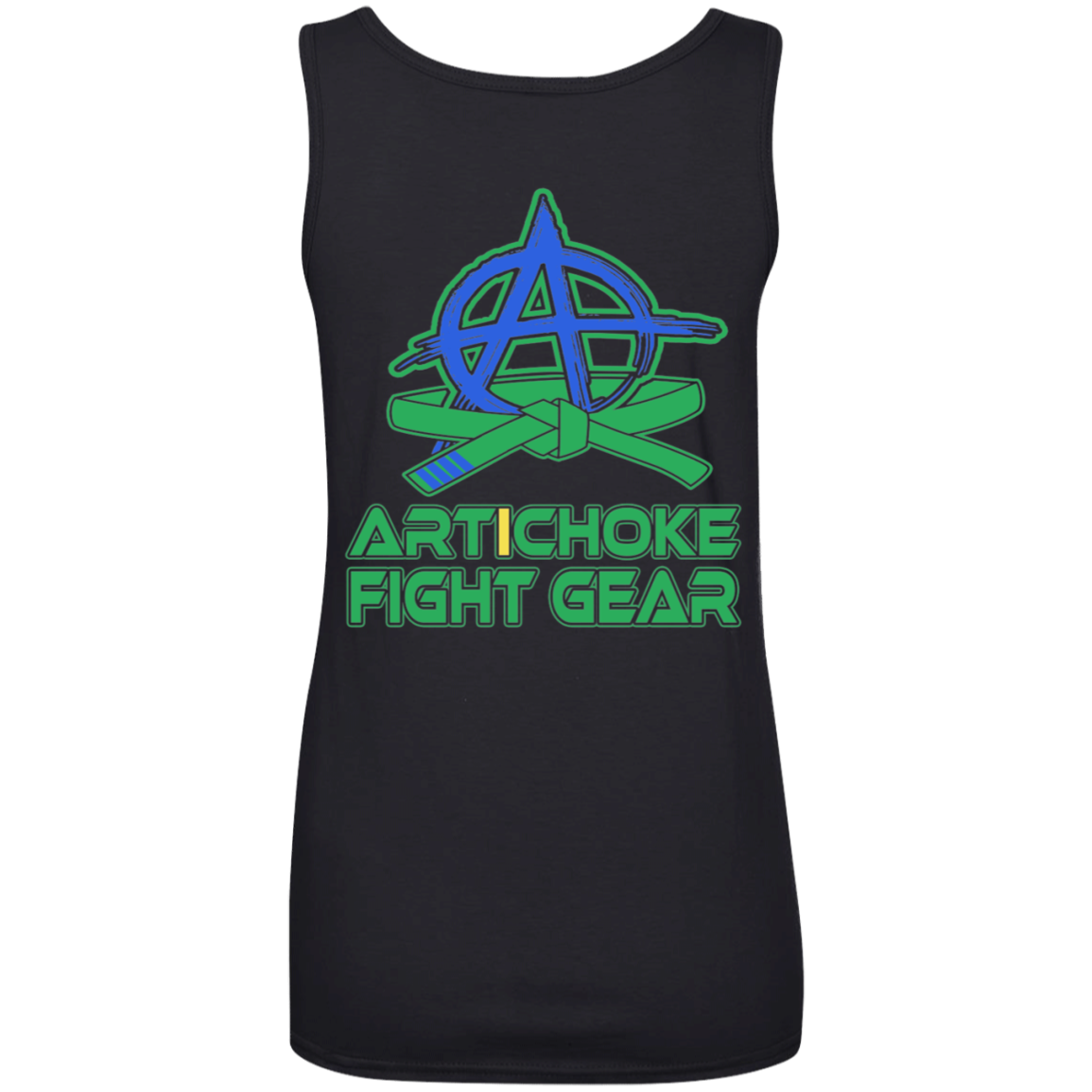 Artichoke Fight Gear Custom Design #5. BJJ MLB Brazil Flag Colors. Parody v2. Ladies' 100% Ringspun Cotton Tank Top