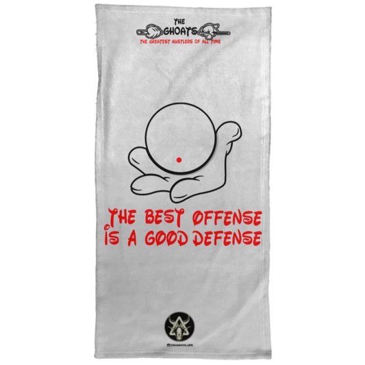 The GHOATS Custom Design. #5 The Best Offense is a Good Defense. Towel - 15x30