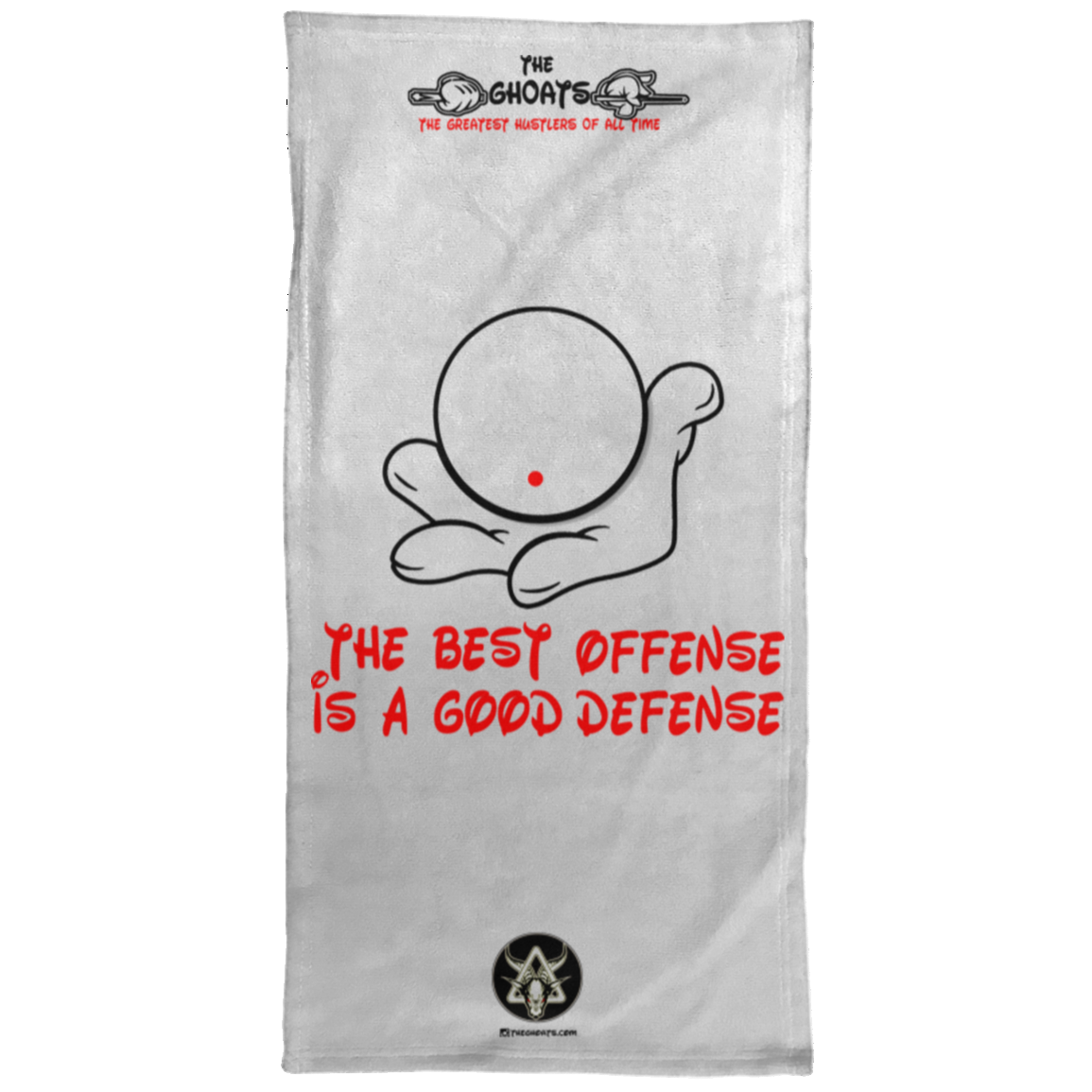 The GHOATS Custom Design. #5 The Best Offense is a Good Defense. Towel - 15x30