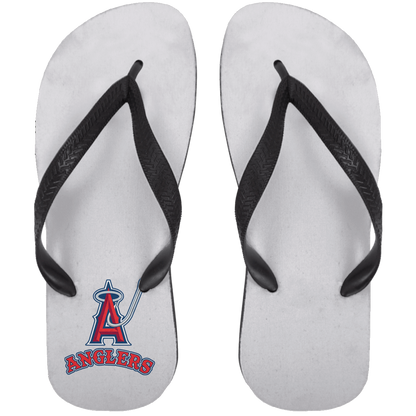 ArtichokeUSA Custom Design. Anglers. Southern California Sports Fishing. Los Angeles Angels Parody. Adult Flip Flops