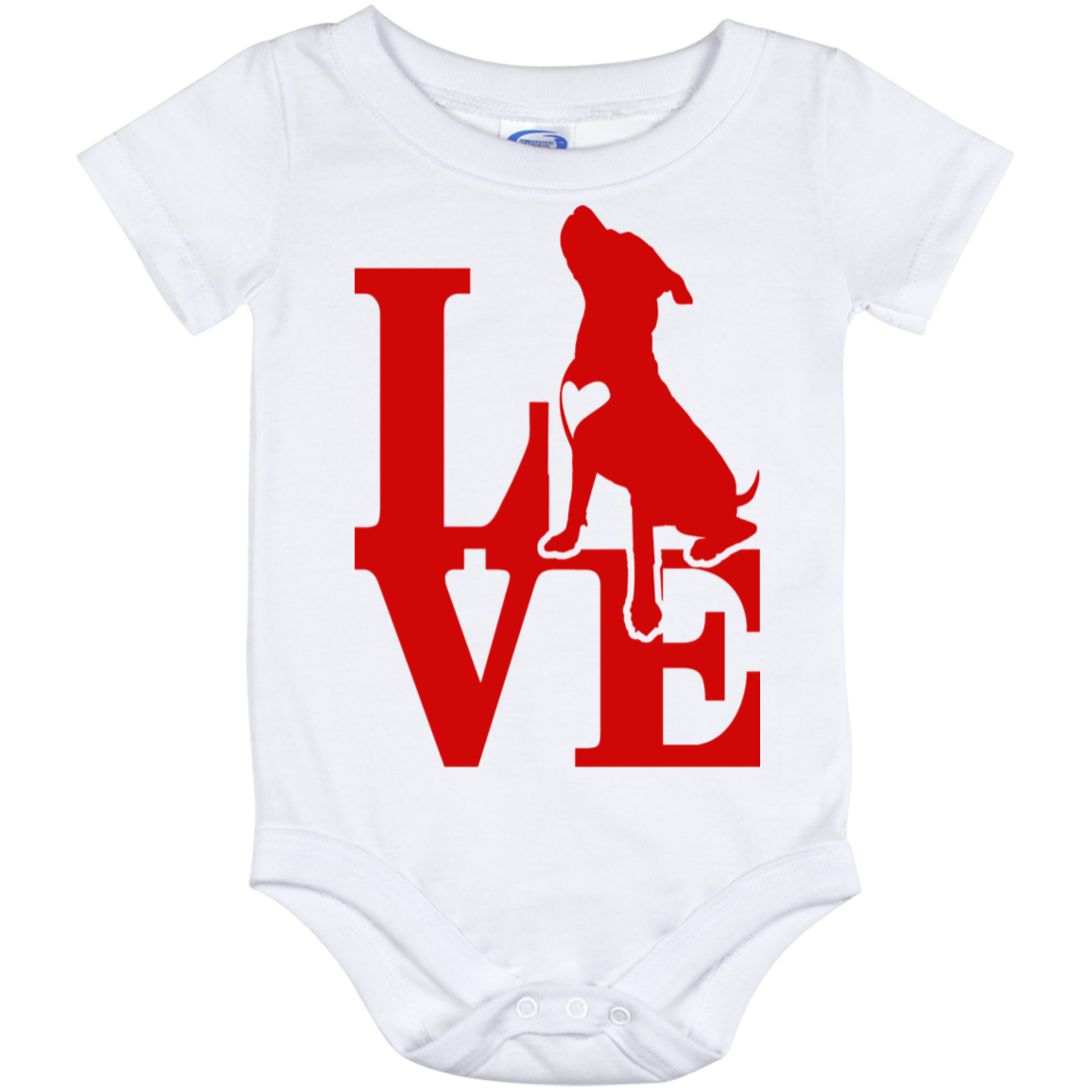 ArtichokeUSA Custom Design. Pitbull Love. Baby Onesie 12 Month
