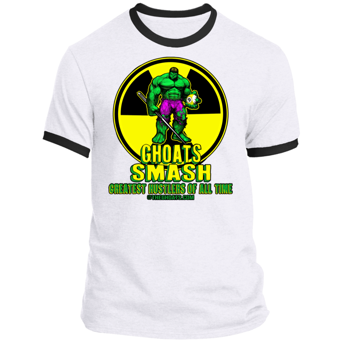 The GHOATS Custom Design. #13. GHOATS SMASH. Ringer Tee