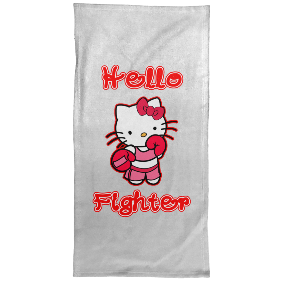 Artichoke Fight Gear Custom Design #13. Hello Fightter. Hello Kitty Parody. MMA.  Hand Towel - 15x30