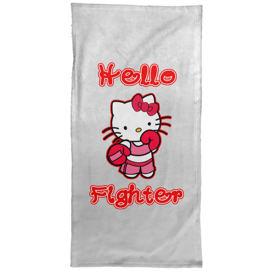 Artichoke Fight Gear Custom Design #13. Hello Fightter. Hello Kitty Parody. MMA.  Hand Towel - 15x30