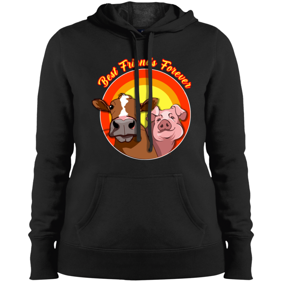 ArtichokeUSA Custom Design. Best Friends Forever. Bacon Cheese Burger. Ladies' Pullover Hooded Sweatshirt