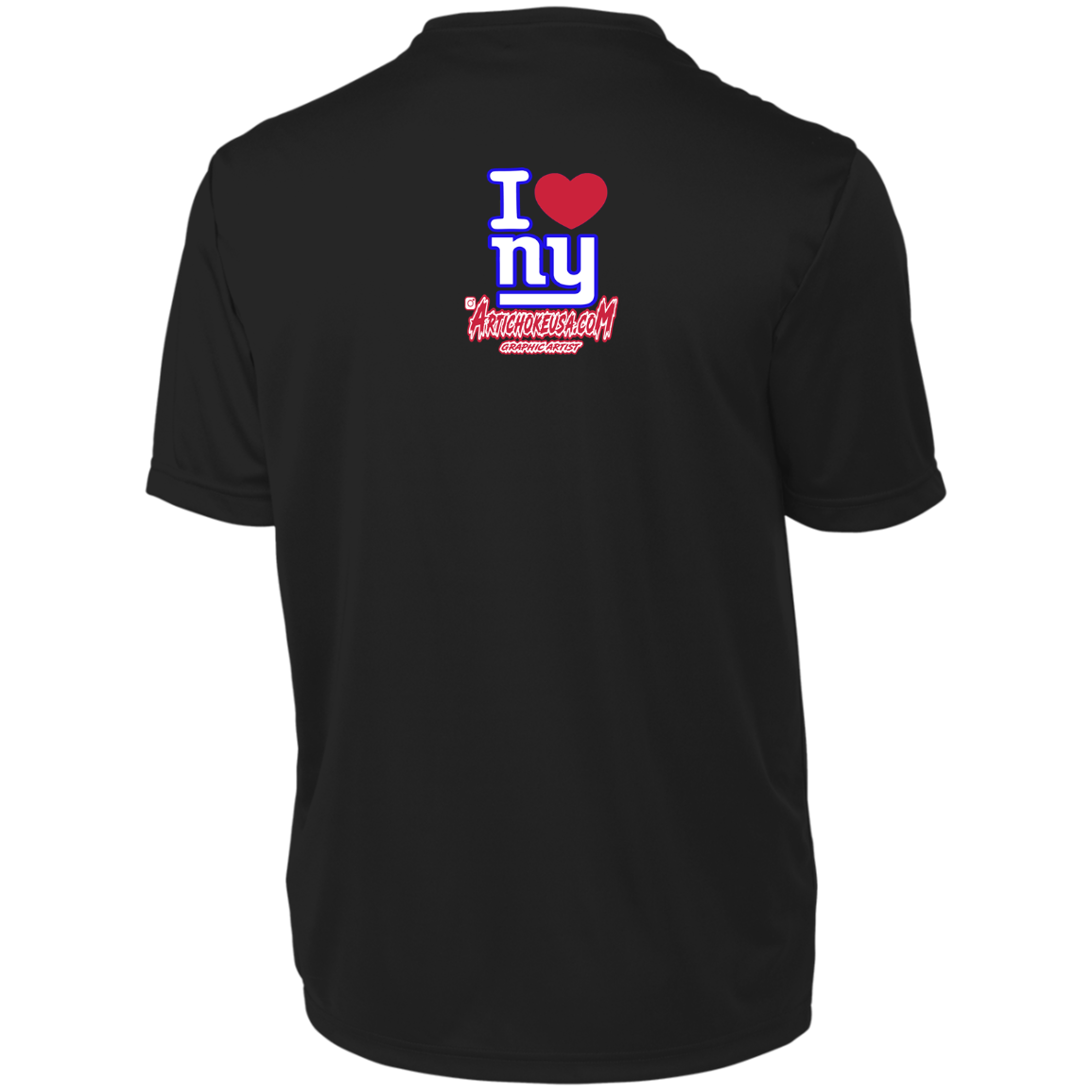 ArtichokeUSA Custom Design. I heart New York Giants. NY Giants Football Fan Art. Men's Moisture-Wicking Tee