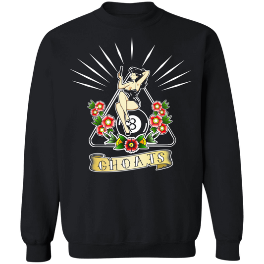 The GHOATS Custom Design. #23 Pin Up Girl. Crewneck Pullover Sweatshirt