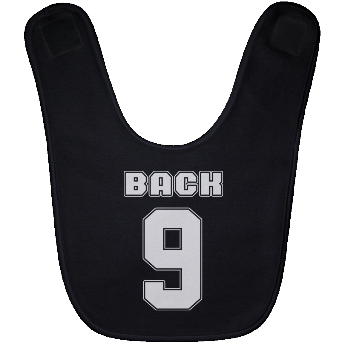 OPG Custom Design #17. Back 9. Football Jersey Style. Baby Bib