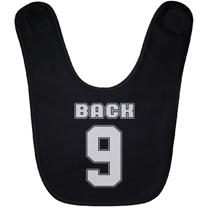 OPG Custom Design #17. Back 9. Football Jersey Style. Baby Bib