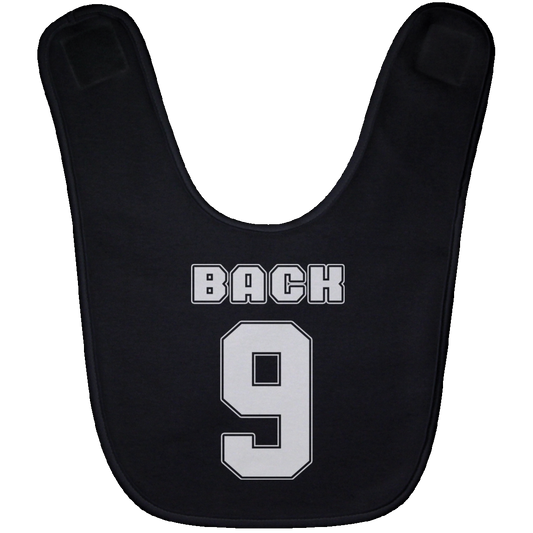 OPG Custom Design #17. Back 9. Football Jersey Style. Baby Bib