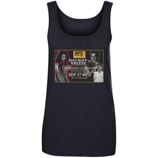 Artichoke Fight Gear Custom Design #15. UFC 909. Sho'Nuff vs Kreese. Co Main Event Bruce Lee Roy vs Danielson. MMA. UFC / The Last Dragon Movie Parody. Ladies' 100% Ringspun Cotton Tank Top