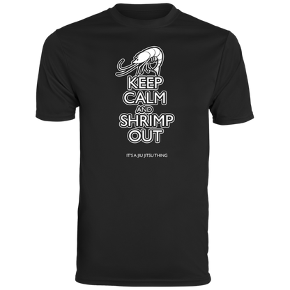 Artichoke Fight Gear Custom Design #12. Keep Calm and Shrimp Out. Men's Moisture-Wicking Tee