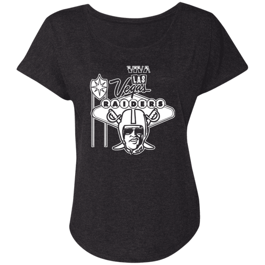 ArtichokeUSA Custom Design. Las Vegas Raiders. Las Vegas / Elvis Presley Parody Fan Art. Let's Create Your Own Team Design Today. Ladies' Triblend Dolman Sleeve