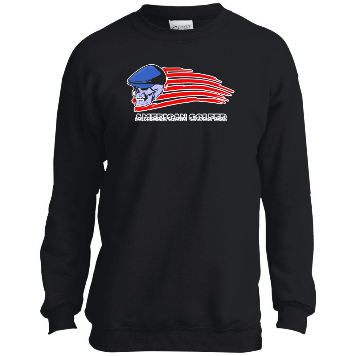 OPG Custom Design #12. Golf America. Male Edition. Youth Crewneck Sweatshirt