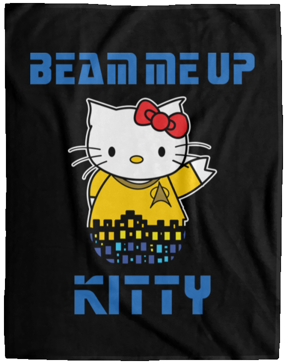 ArtichokeUSA Custom Design. Beam Me Up Kitty. Fan Art / Cozy Parody. Fleece Blanket - 60x80