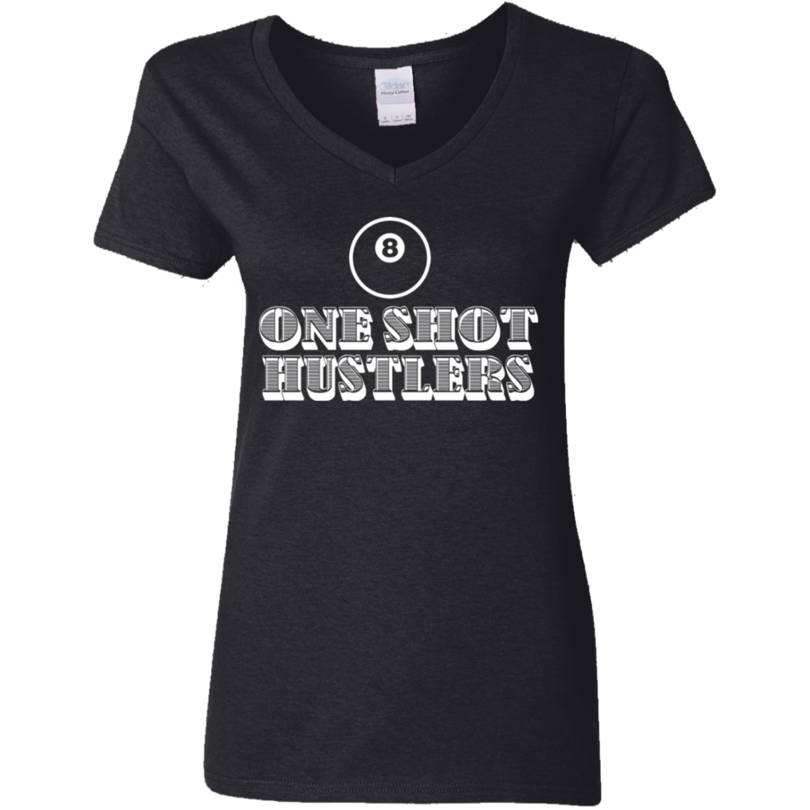 The GHOATS Custom Design. #22 One Shot Hustlers. Ladies' Basic V-Neck T-Shirt