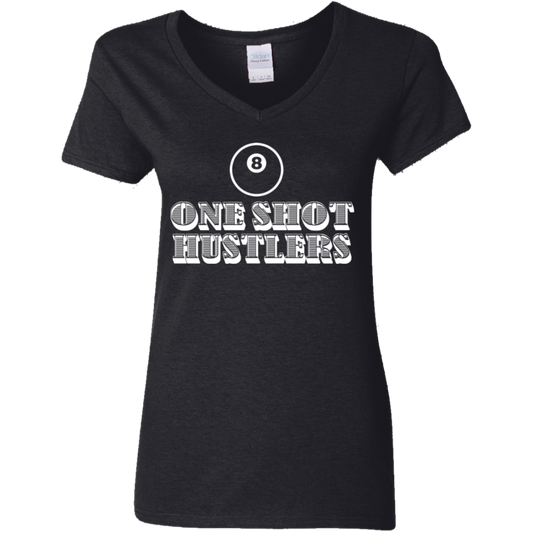 The GHOATS Custom Design. #22 One Shot Hustlers. Ladies' Basic V-Neck T-Shirt