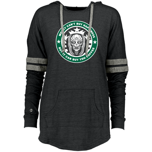 ArtichokeUSA Custom Design. Money Can't Buy Happiness But It Can Buy You Coffee. Ladies' Hooded Low Key Pullover