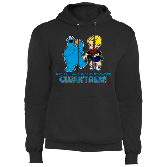 ArtichokeUSA Custom Design. Don't Eat Cookies And Spend Cache! Delete Them! Cookie Monster and Richie Rich Fan Art/Parody. Fleece Pullover Hoodie