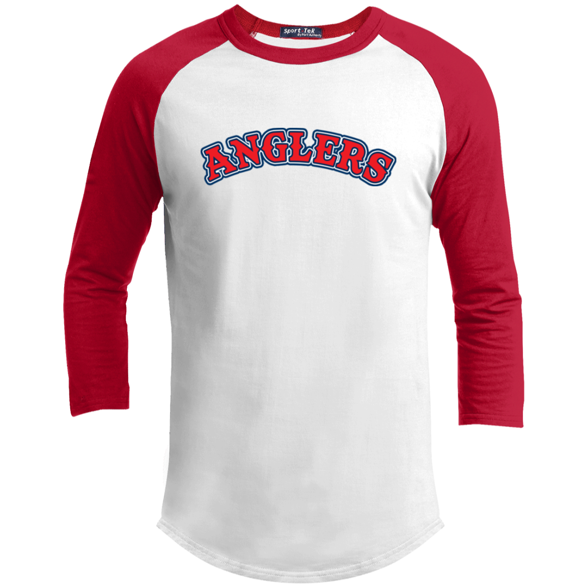 ArtichokeUSA Custom Design. Anglers. Southern California Sports Fishing. Los Angeles Angels Parody. Youth 3/4 Raglan Sleeve Shirt