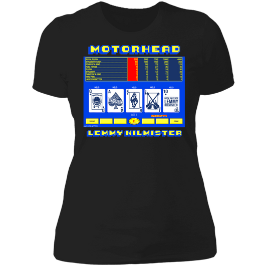 ArtichokeUSA Custom Design. Motorhead's Lemmy Kilmister's Favorite Video Poker Machine. Rock in Peace! Ladies' Boyfriend T-Shirt