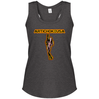 ArtichokeUSA Character and Font design. Let's Create Your Own Team Design Today. Mary Boom Boom. Ladies' Tri Racerback Tank