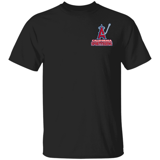 ArtichokeUSA Custom Design. Anglers. Southern California Sports Fishing. Los Angeles Angels Parody. 5.3 oz. T-Shirt