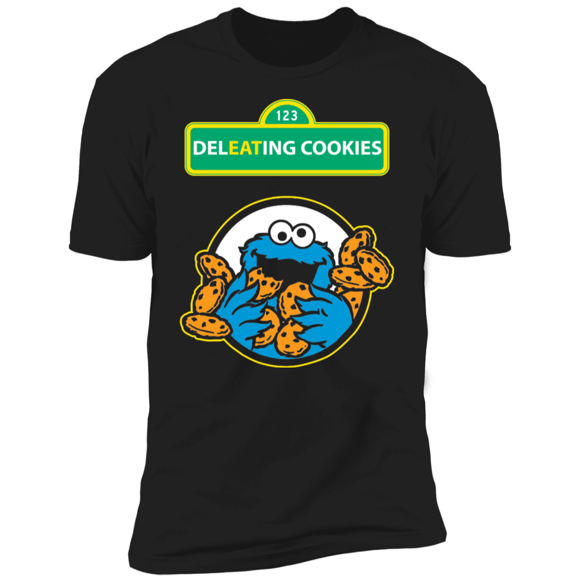 ArtichokeUSA Custom Design #55. DelEATing Cookes. IT humor. Cookie Monster Parody. Ultra Soft Cotton T-Shirt