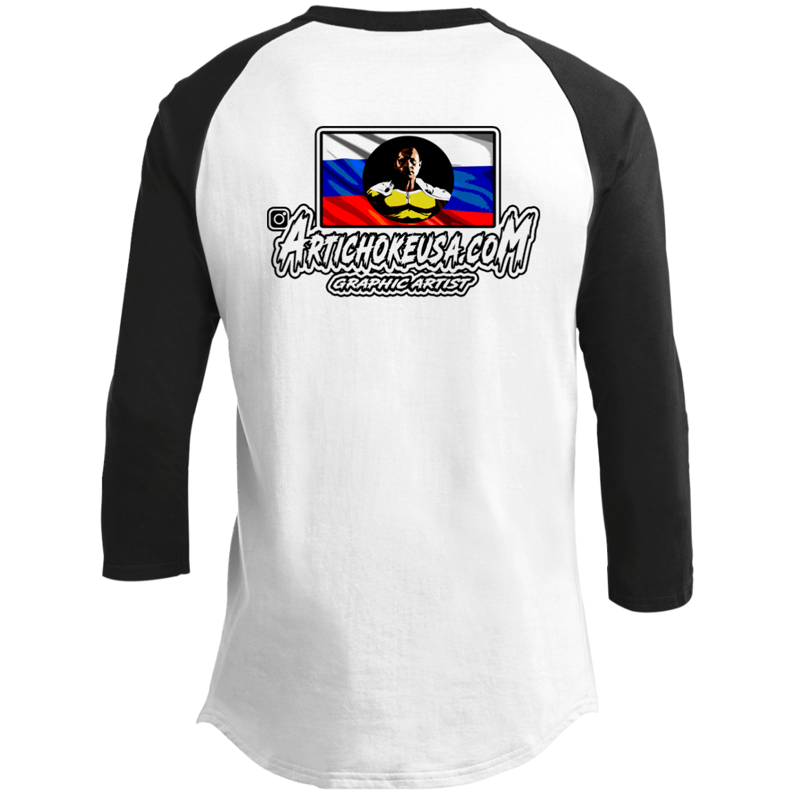 ArtichokeUSA Custom Design. One Punch Fedor. Fedor Emelianenko/One Punch Man Fan Art. Men's 3/4 Raglan Sleeve Shirt