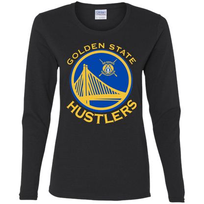 The GHOATS Custom Design. #12 GOLDEN STATE HUSTLERS.	Ladies' Cotton LS T-Shirt
