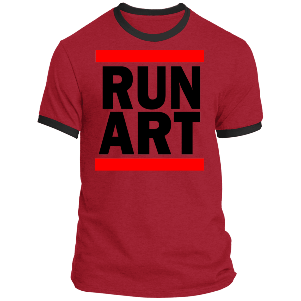 ArtichokeUSA Custom Design. RUN ART.  RUN DMC Parody. Ringer Tee