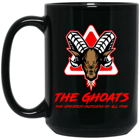 The GHOATS custom design #7. The Best Offence Is A Good Defense. Pool/Billiards. 15 oz. Black Mug