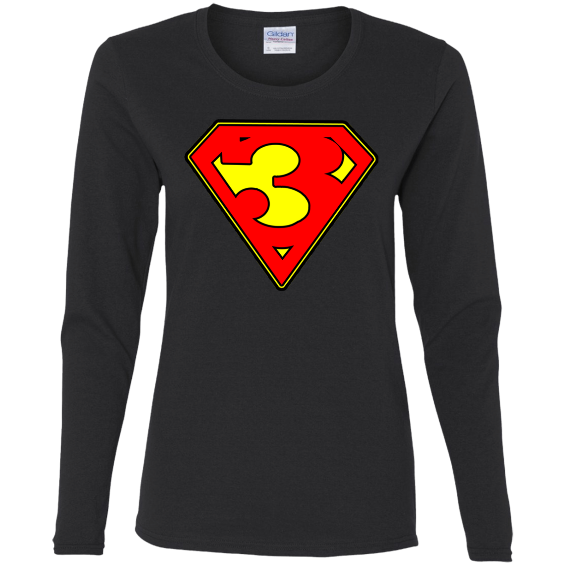 The GHOATS Custom Design. #38 Super 3. APA League. Ladies' Cotton LS T-Shirt