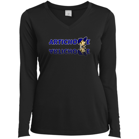 ZZ#20 ArtichokeUSA Characters and Fonts. "Clem" Let’s Create Your Own Design Today. Ladies’ Long Sleeve Performance V-Neck Tee